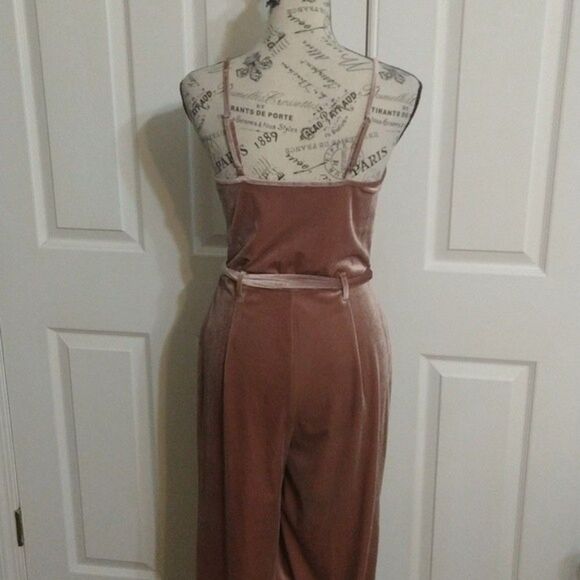 Forever 21 Velour flared bottom romper Pink Y2K Cottage Core Pink - Picture 6 of 10